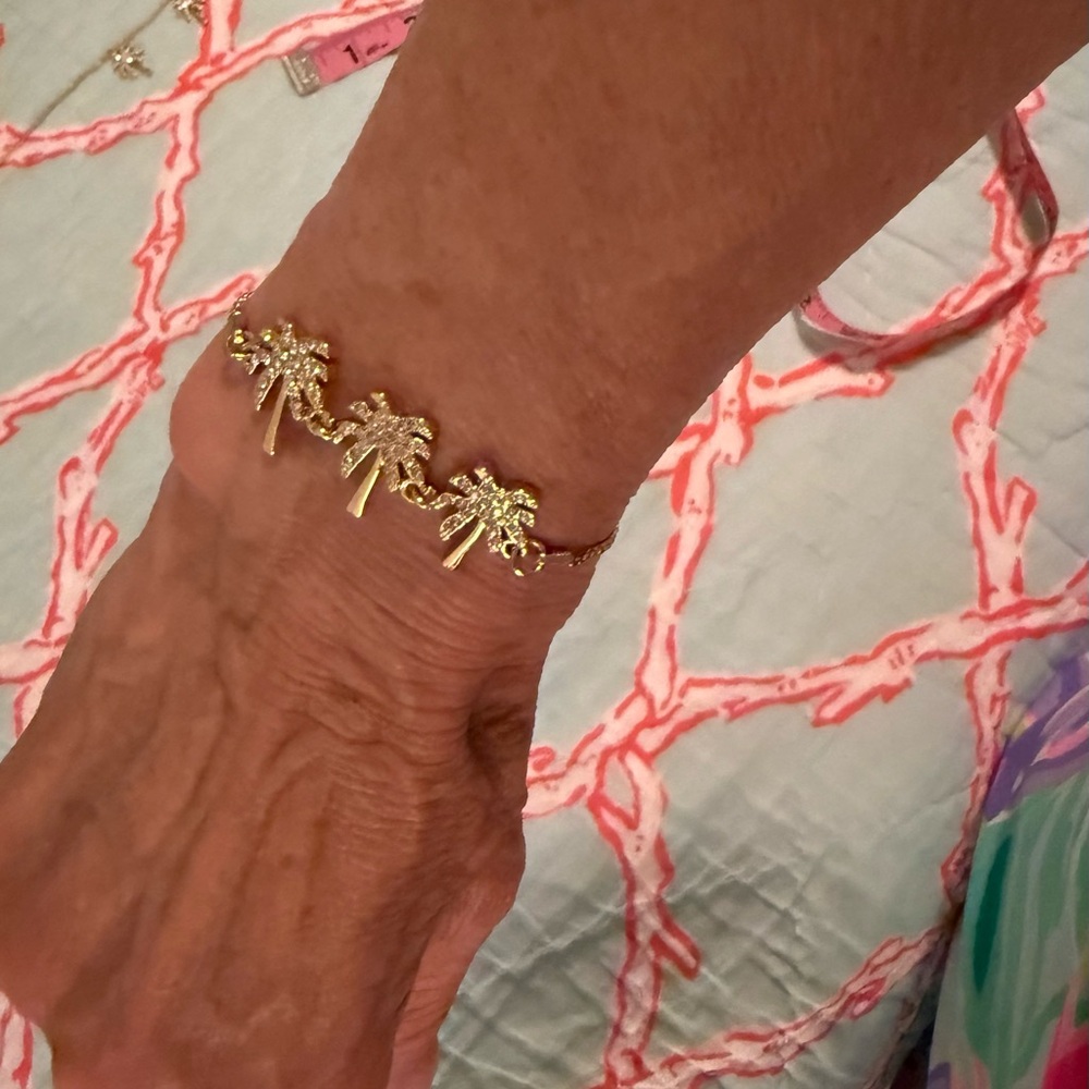 Lilly Pulitzer Sparkling Palm Trees Necklace & Bracelet Set EUC - Picture 11 of 14